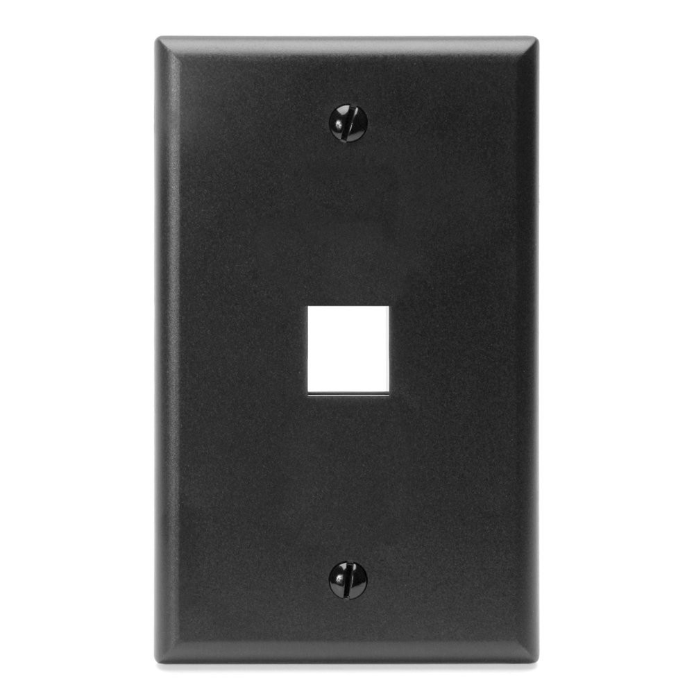 QuickPort Wallplate, Single Gang, 1Port, 410801EP, Black