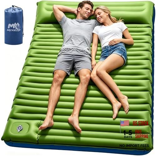 Double Sleeping Pad for Camping, 6" Extra-Thick Reinforced 2 Person Inflatable