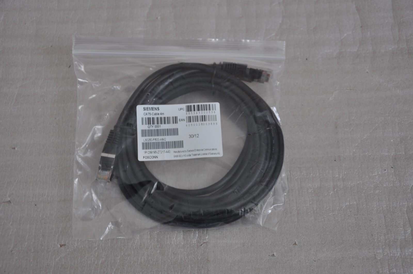 LOT of 50 Siemens Optipoint HiPath Cat 5 4m Cable L30250-F600-A842           Z07
