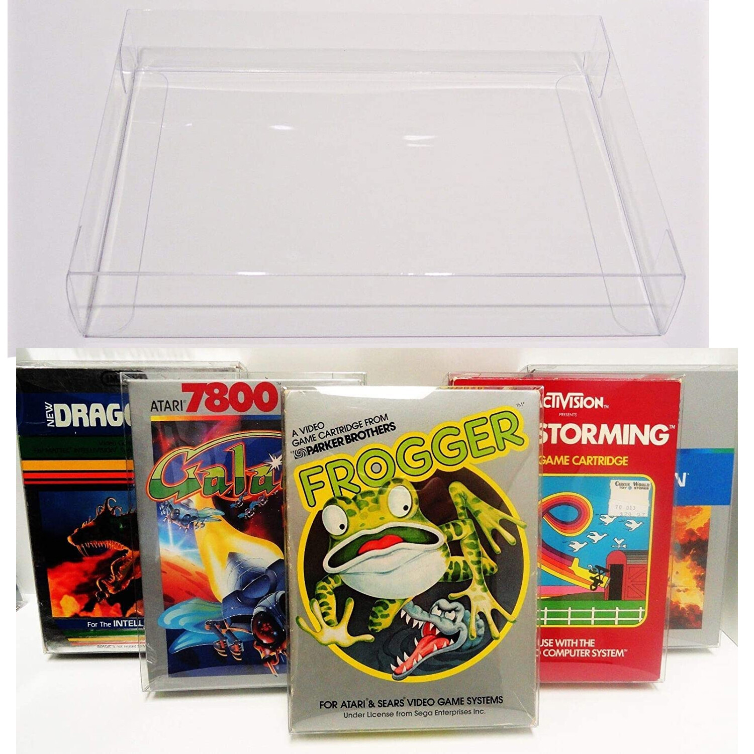 10x Clear Plastic Protective Box Protector Sleeve For Atari 2600/7800 Game Boxes