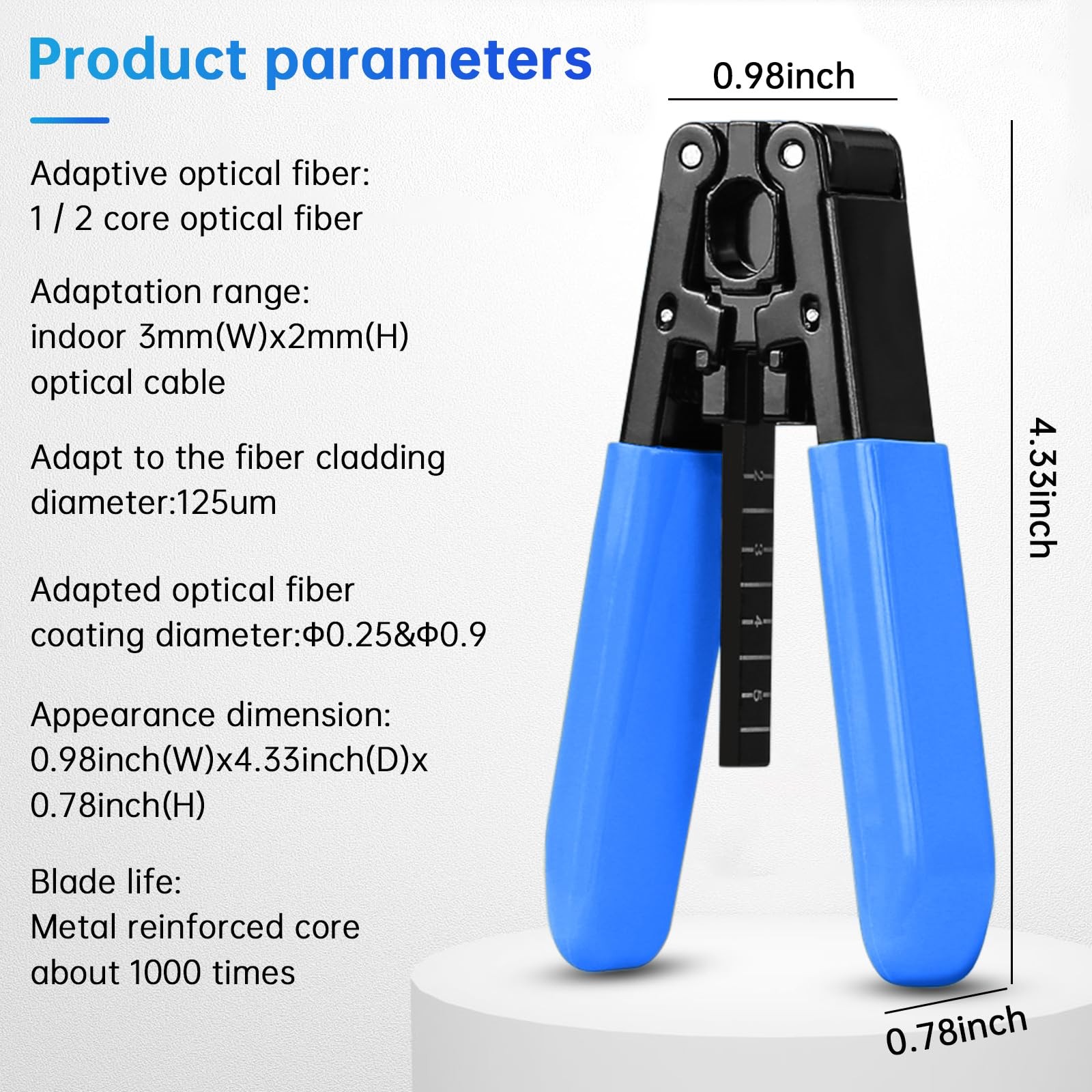 Fiber Optic Drop Cable Stripper for 3.0 mm x 2.0 mm FTTH Plier Tool Blue