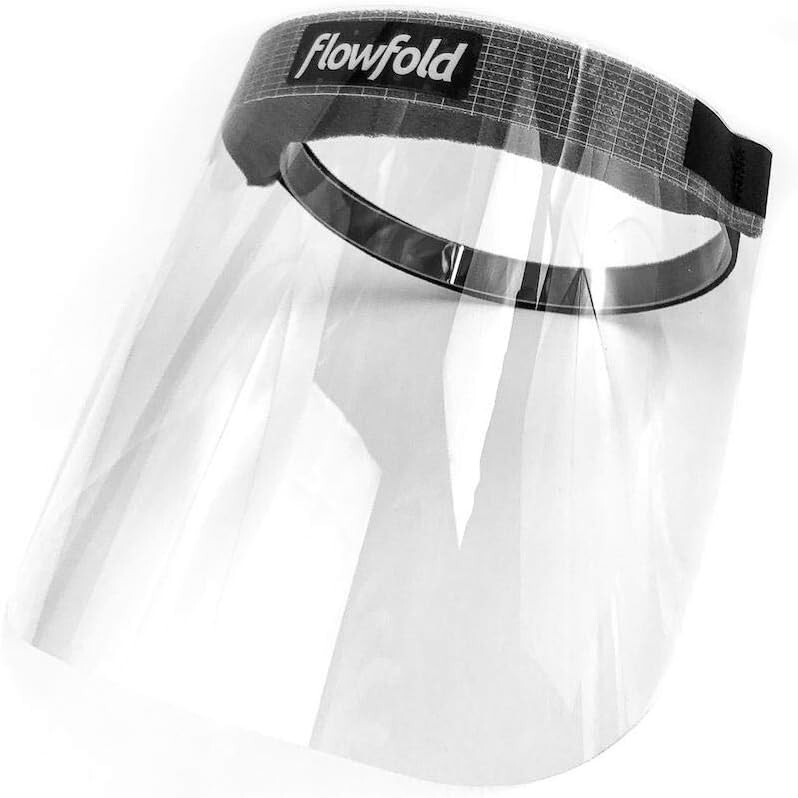 Flowfold Face Shields -- Case of 100 Protective Face Shields, Clear Plastic