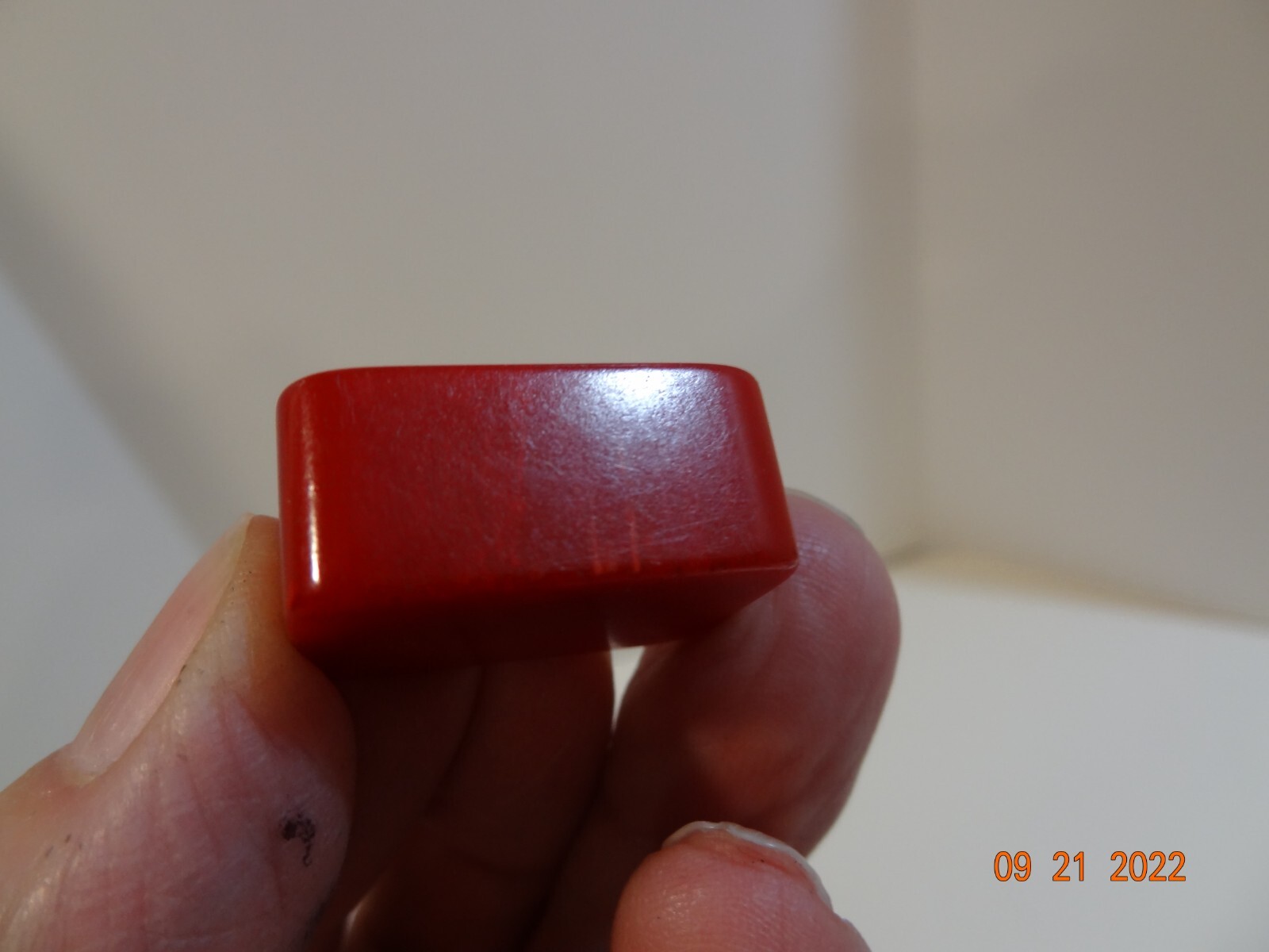 Vintage Red Bakelite Handheld Manuel Pocket Pencil Sharpener