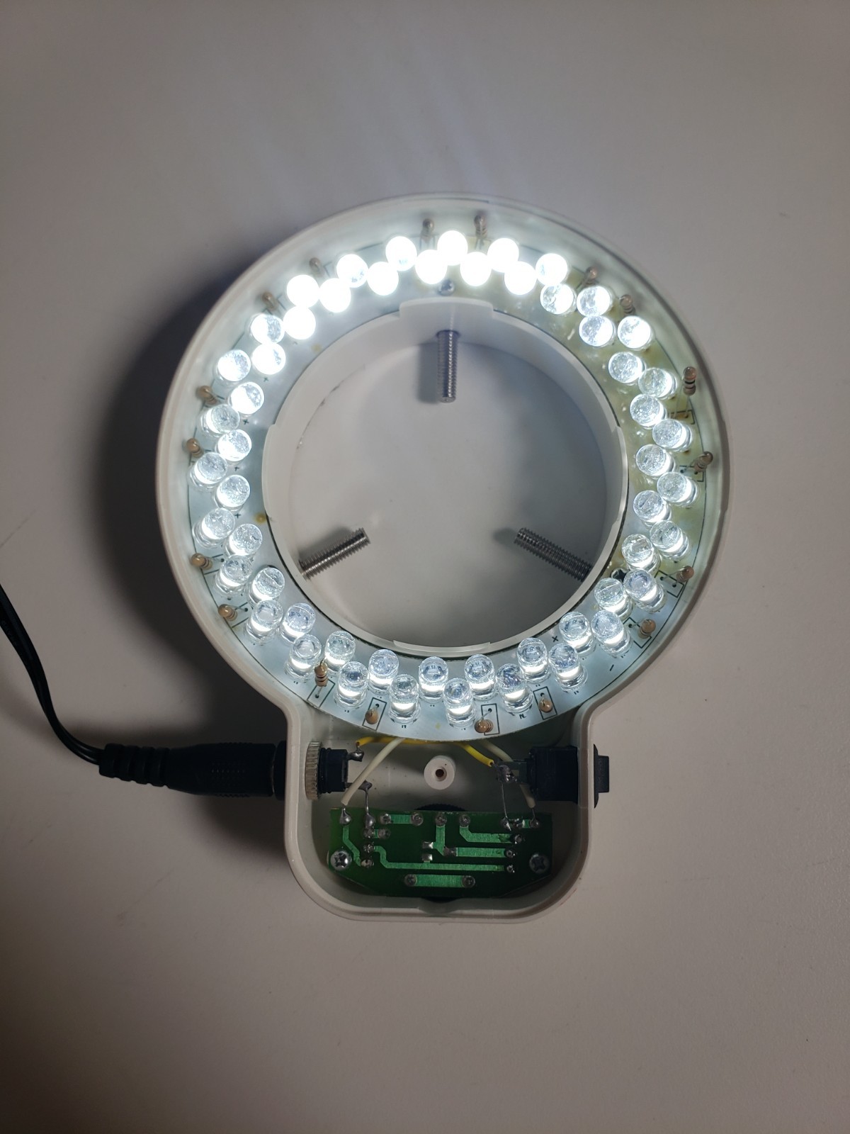 54 LED Focused Bright Adjustable Ring Light for Stereo Microscope USED, AS IS