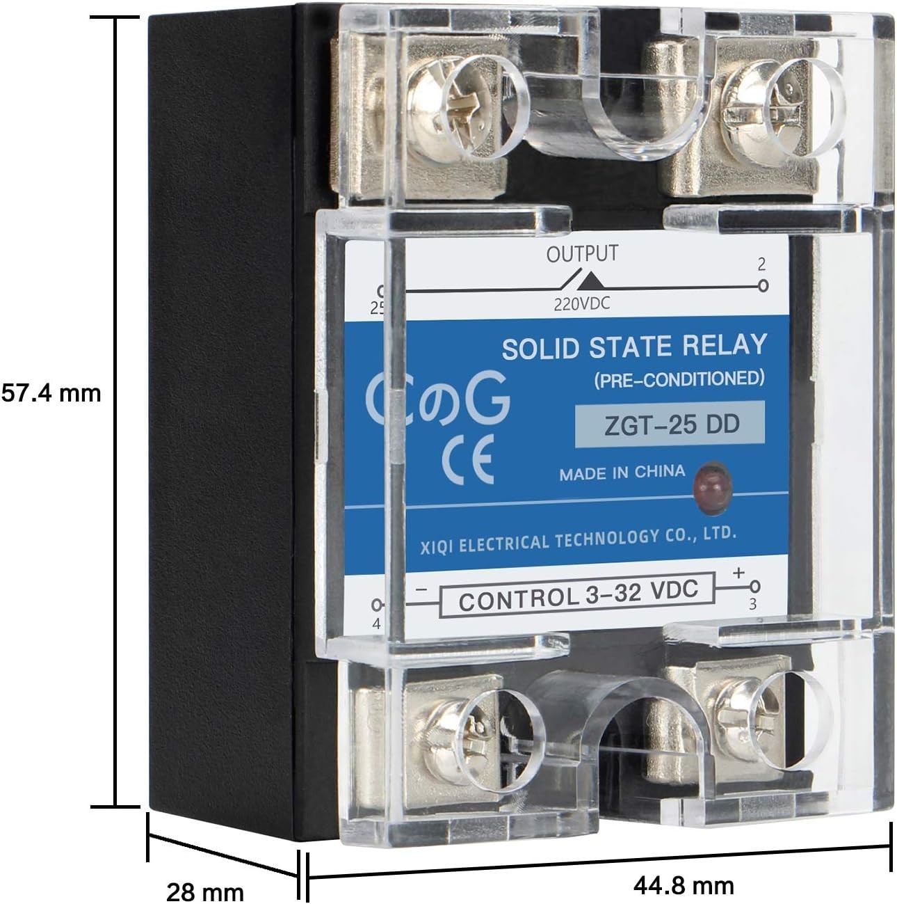 CG SSR-25DD 25A Relay: Automatic Operation, Moisture-Proof, with Thermal Grease