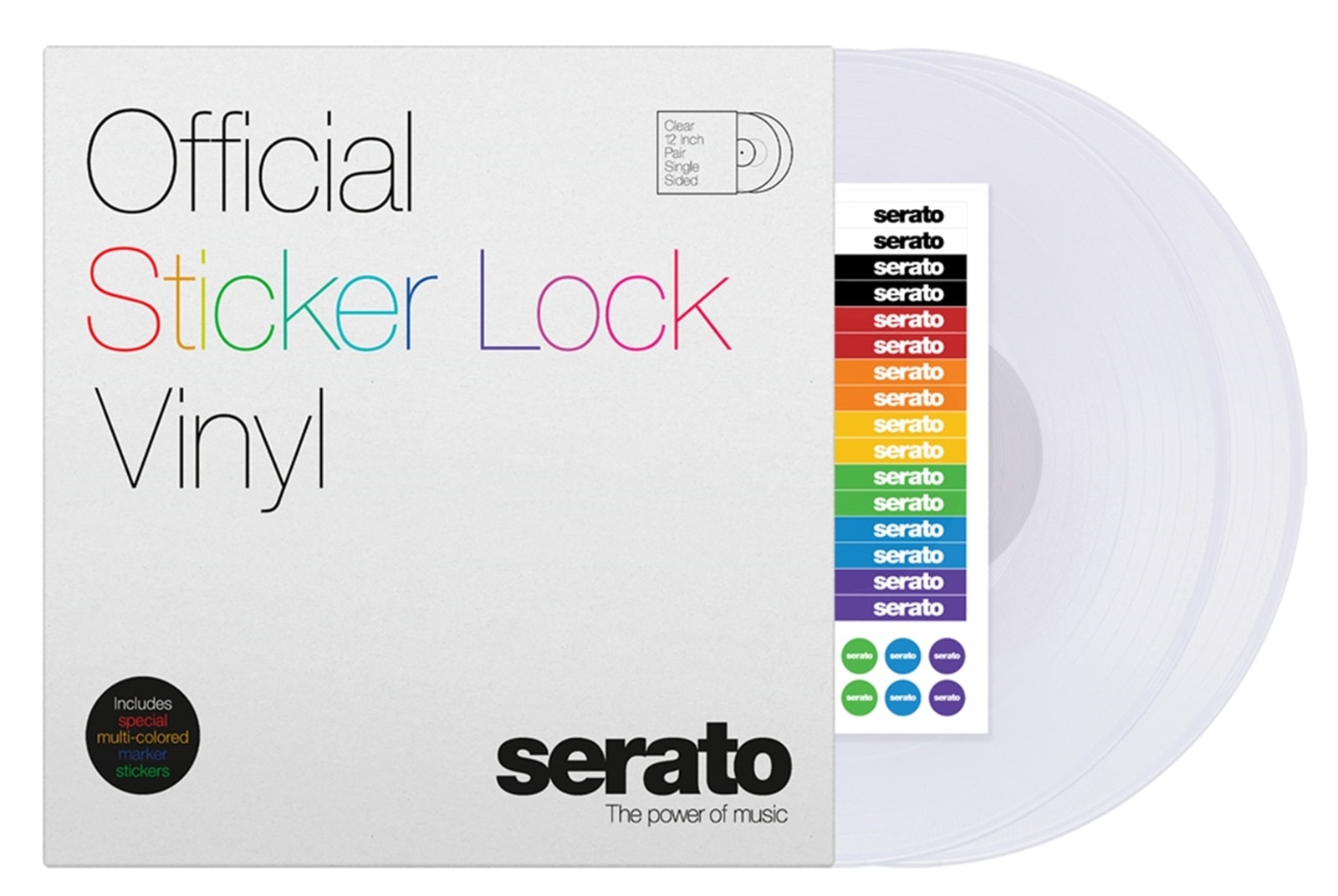 Serato SCV-PS-SL-BM Sticker Lock 12-Inch Control Vinyl pressing for Serato DJ -