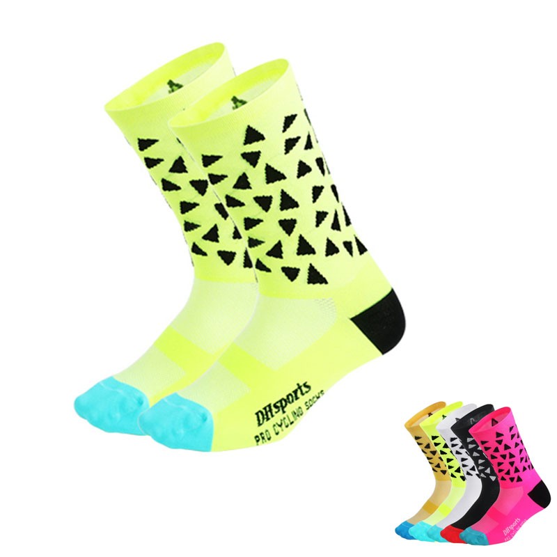 Pro Mens Womens XC Cycling Socks Riding Ankle Sports Socks Bicycle Socks Green