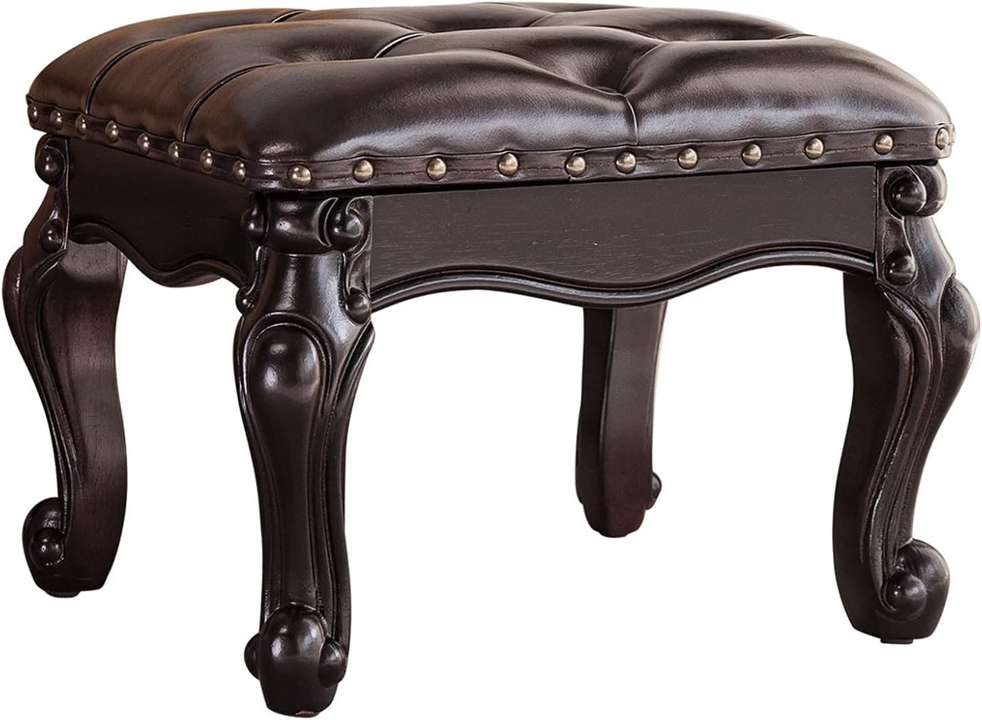 Foot Stool Ottoman Foot Rest Microfiber Leather Upholstered Foot Stool for Livin