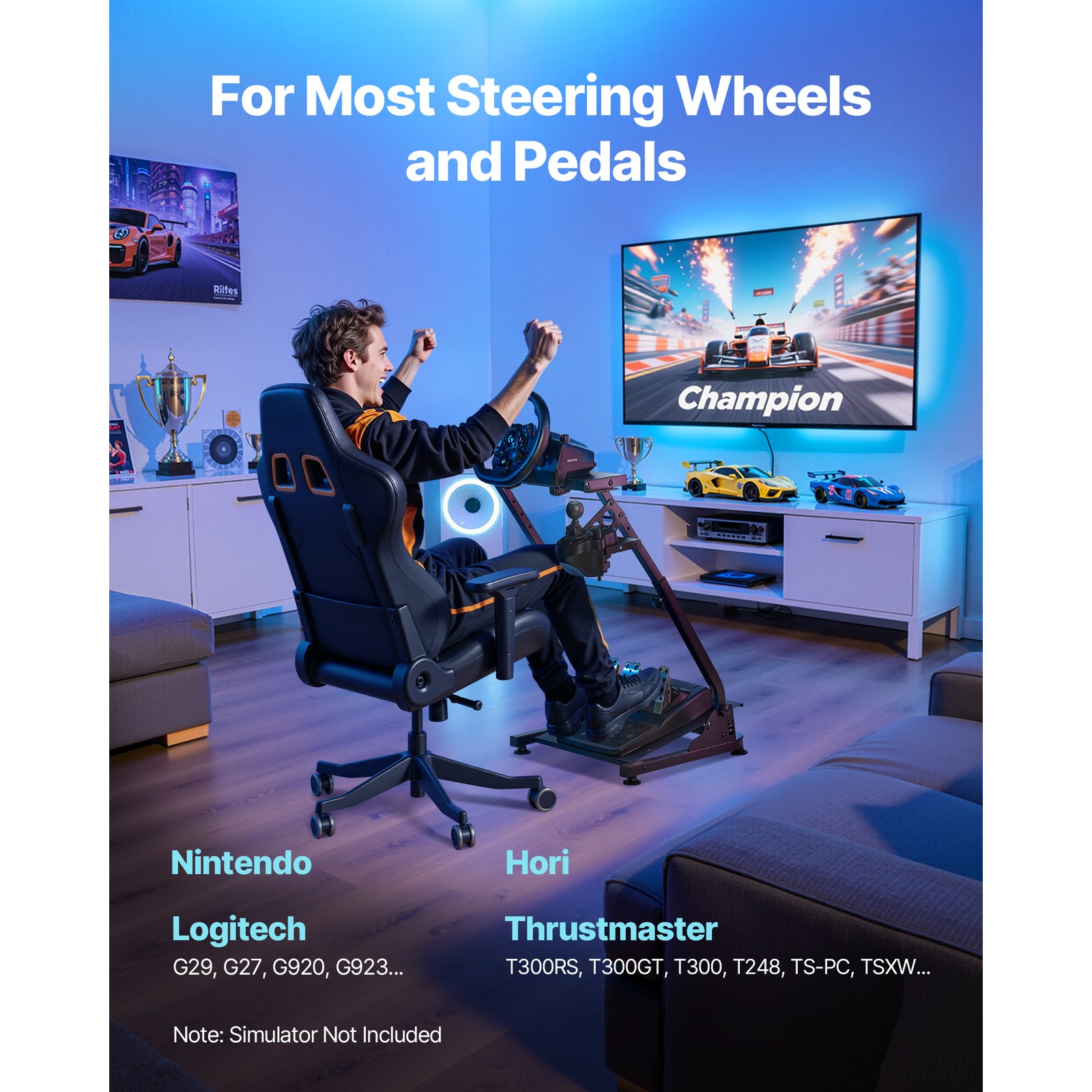 Racing Simulator Cockpit Steering Wheel Stand for Logitech G29 G920 Thrustmaster