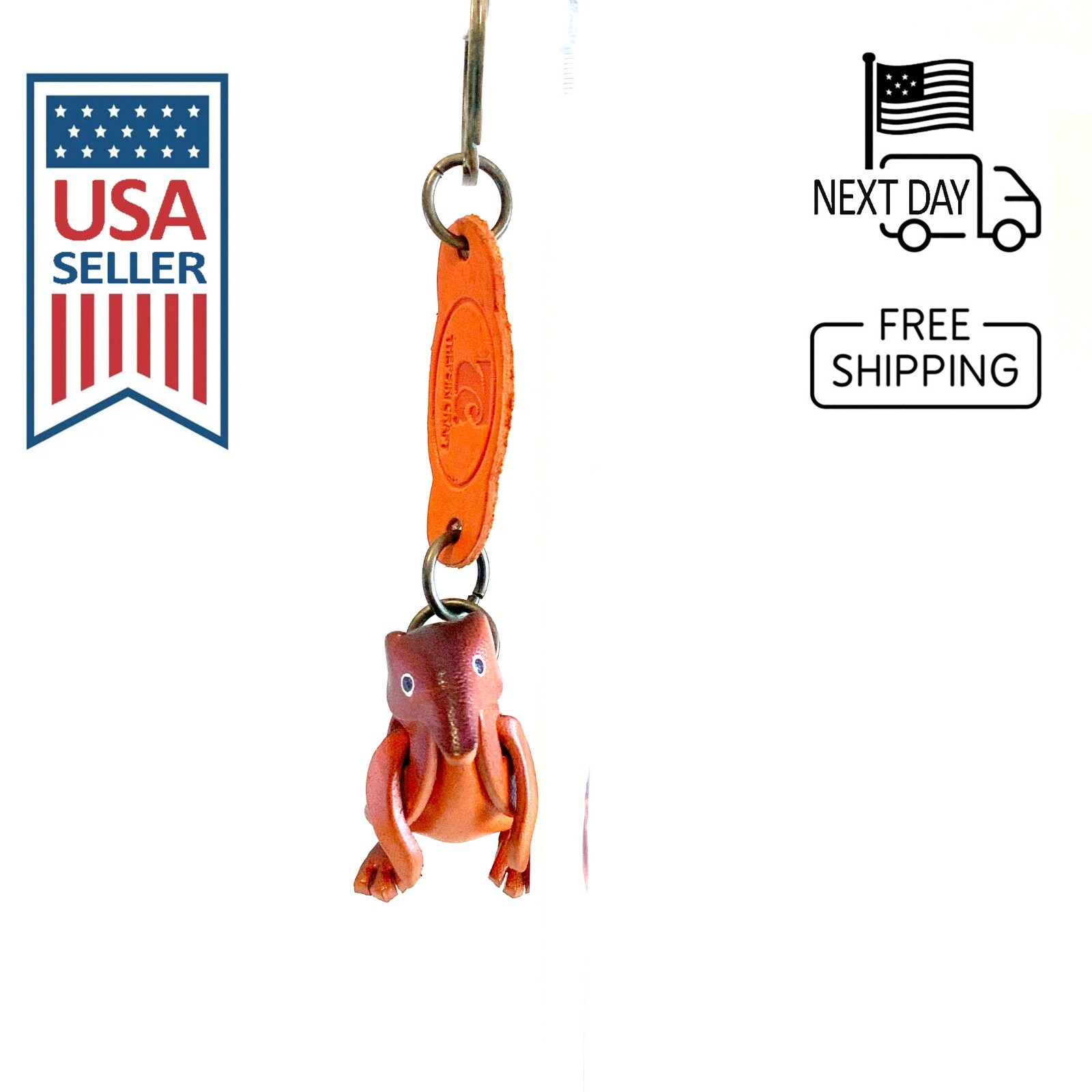 Penguin Handmade Leather Keyring
