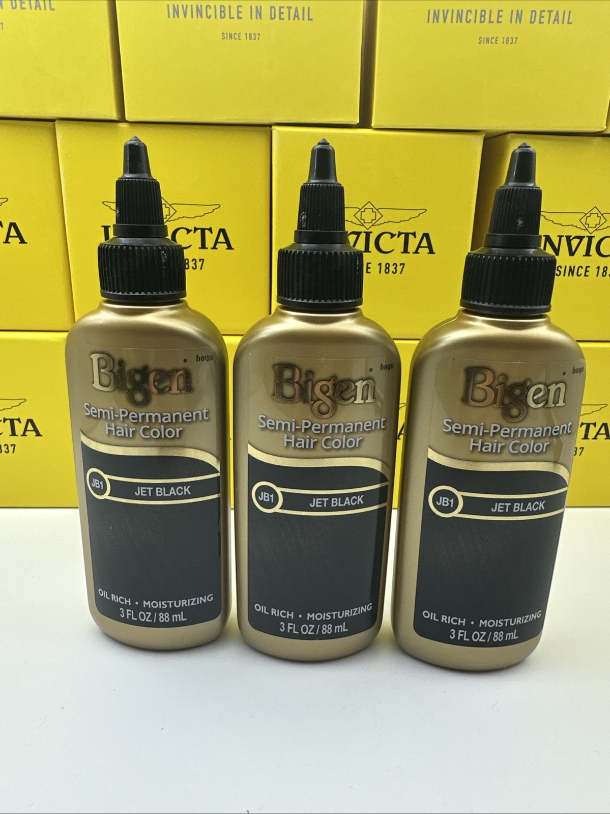 BL Bigen Semi-Permanent Haircolor #Jb1 Jet Black 3oz X 3 Packs