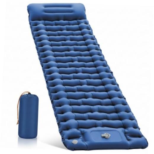 Sleeping Pad, Ultralight Inflatable Sleeping Pad for Camping with Pillow Blue