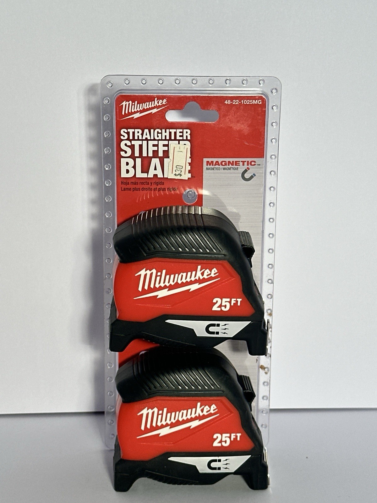 Milwaukee 25' Ft Heavy Duty Magnetic Tape Measure 48-22-1025MG (Pack Of 2)