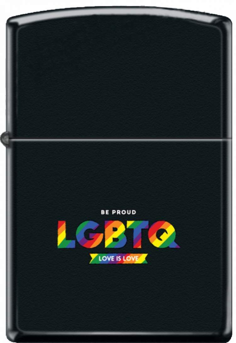 Be Proud LGBTQ Love is Love - Black Matte Zippo Lighter
