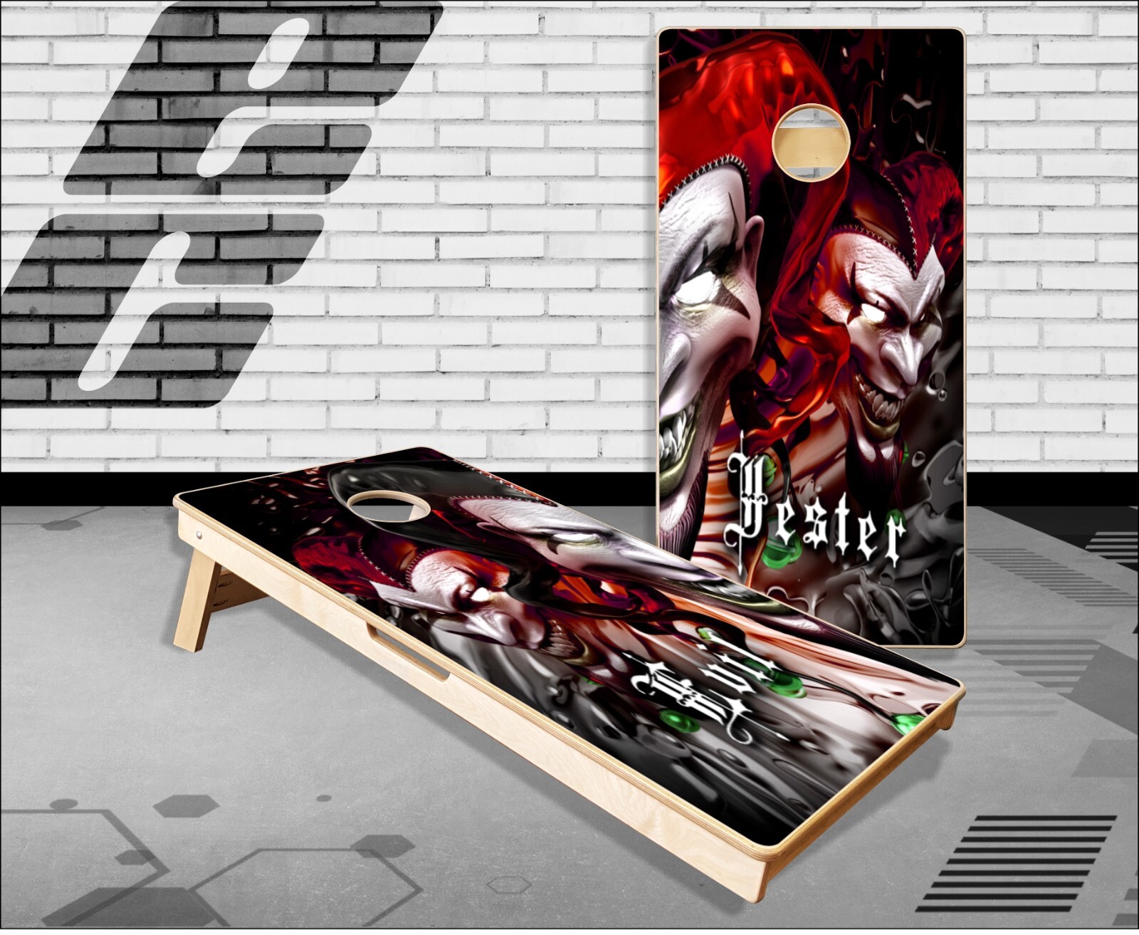 Evil Jester Red Cornhole Boards Bean Bag Toss Game