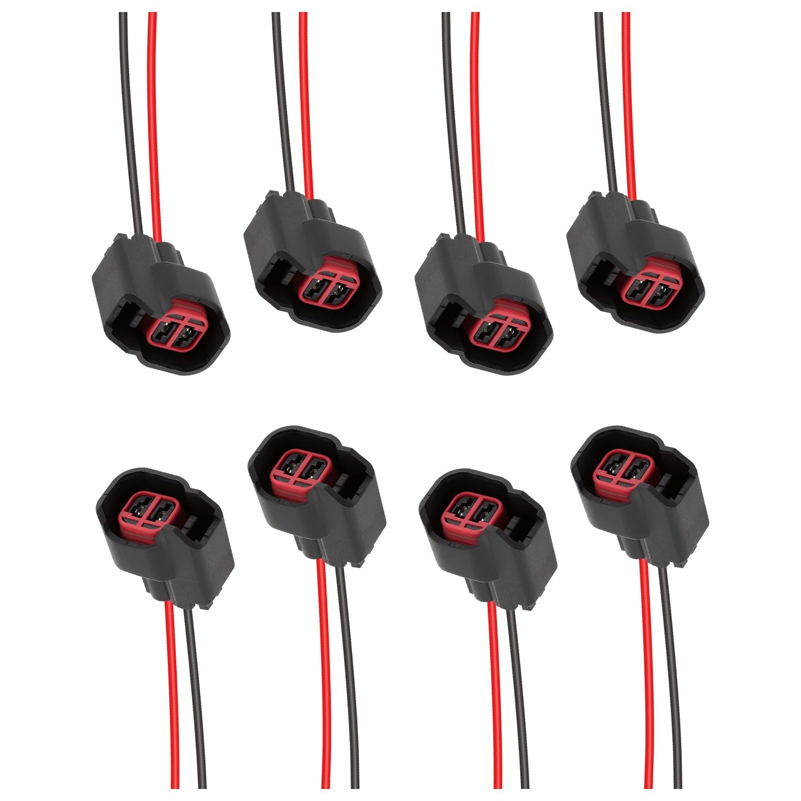 8 PCS Fuel Injector Connector Pigtail,Fuel Injectors Set of 8 Replace 8PCS