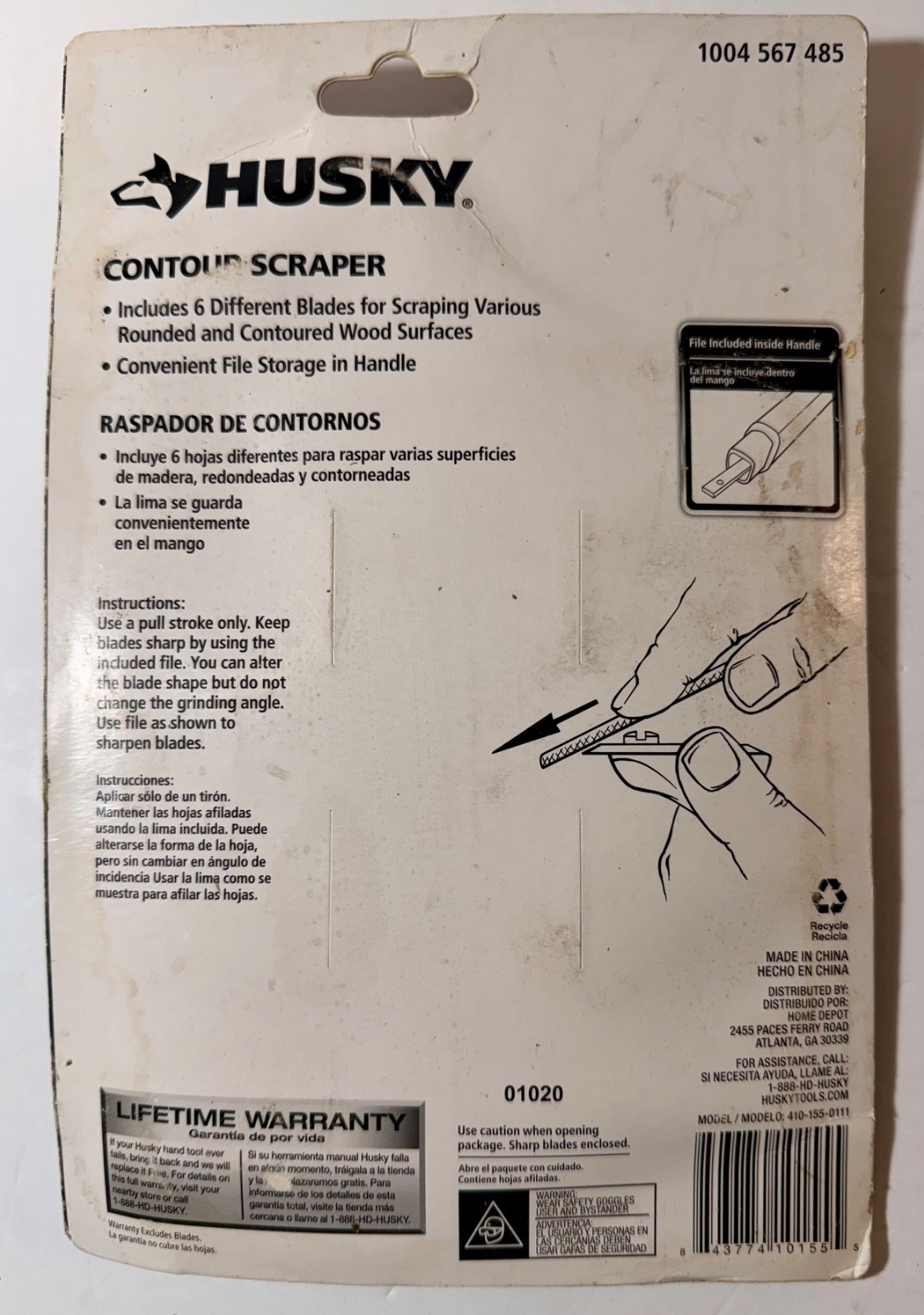 Husky Contour Scraper with 6 Different Blades & File-new