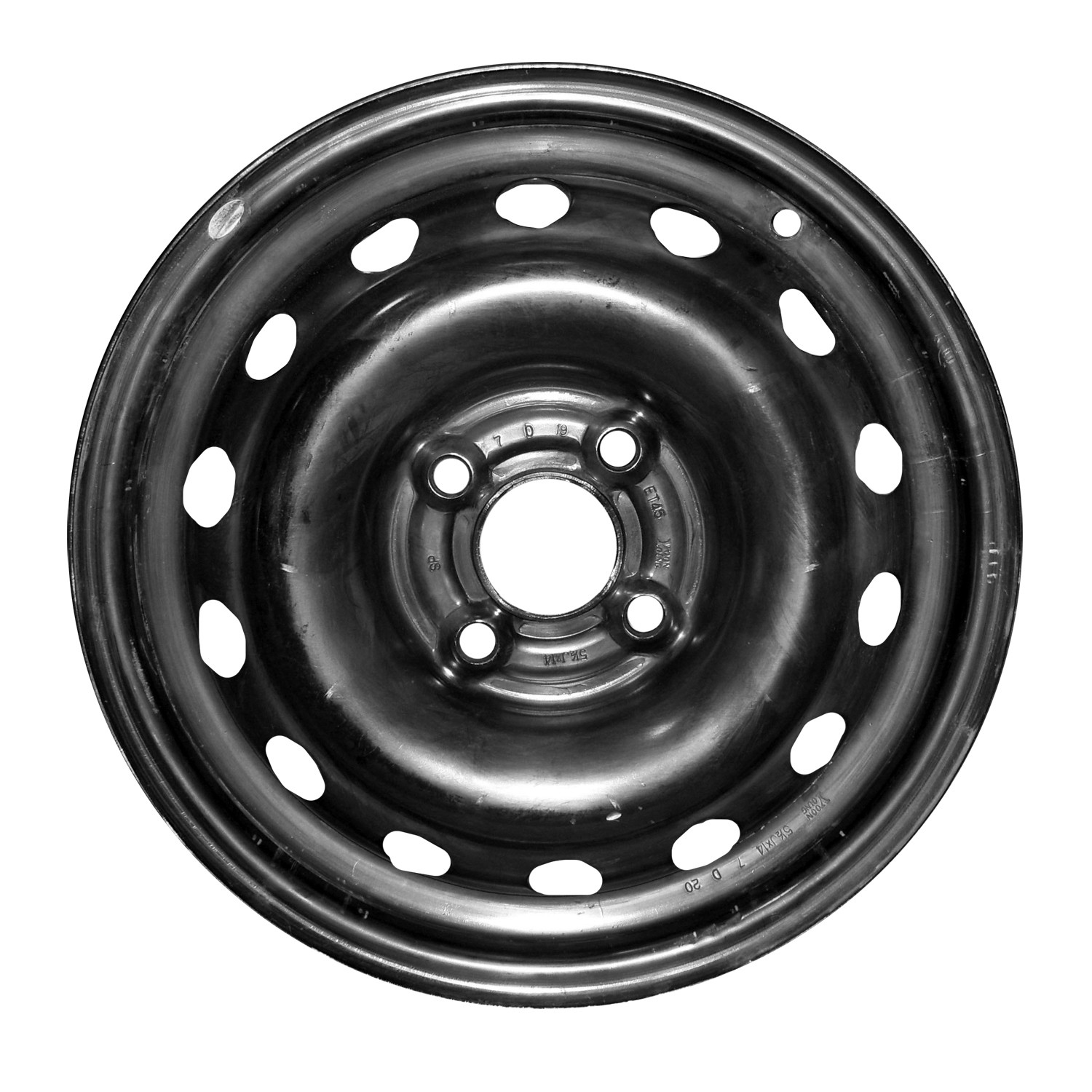 06586 Reconditioned OEM 14x5.5 Black Steel Wheel fits 2009-2011 Chevrolet Aveo 5