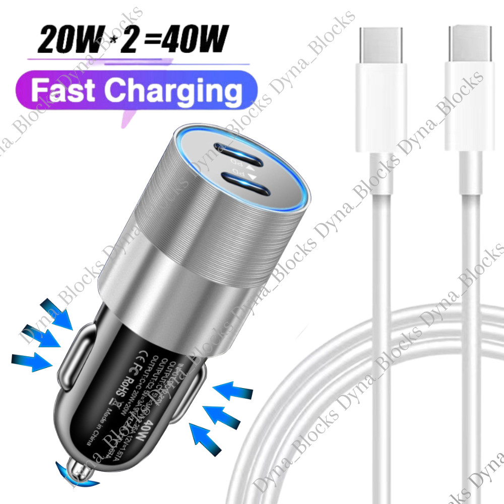 40W Type C Fast Charger PD USB C Cable Power Adapter For Samsung iPhone 15 16Pro