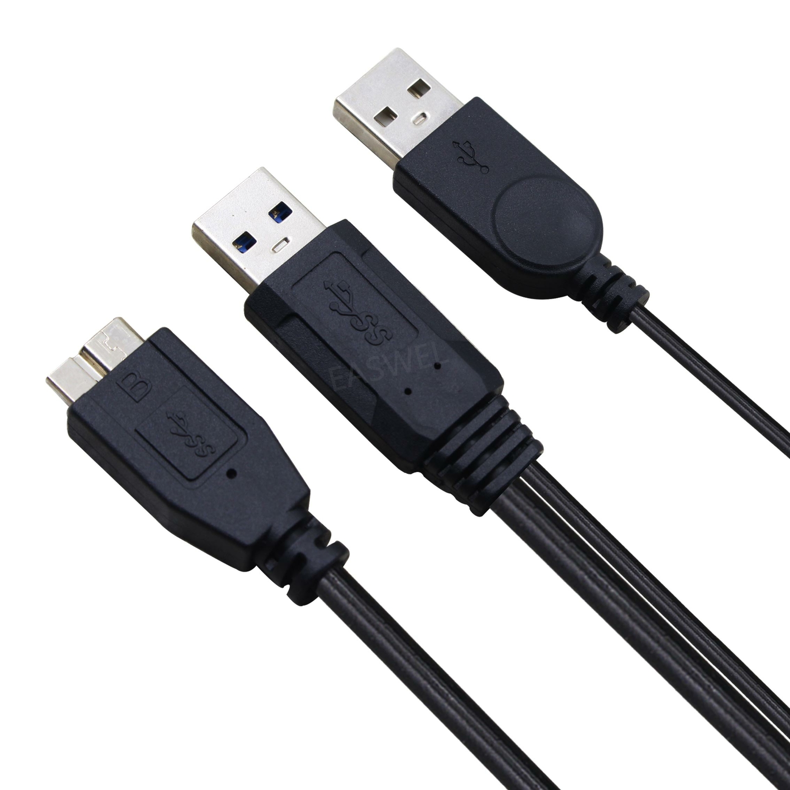 Dual USB 3.0 M to M Y Cable for WD External Hard Drive Disk HDD