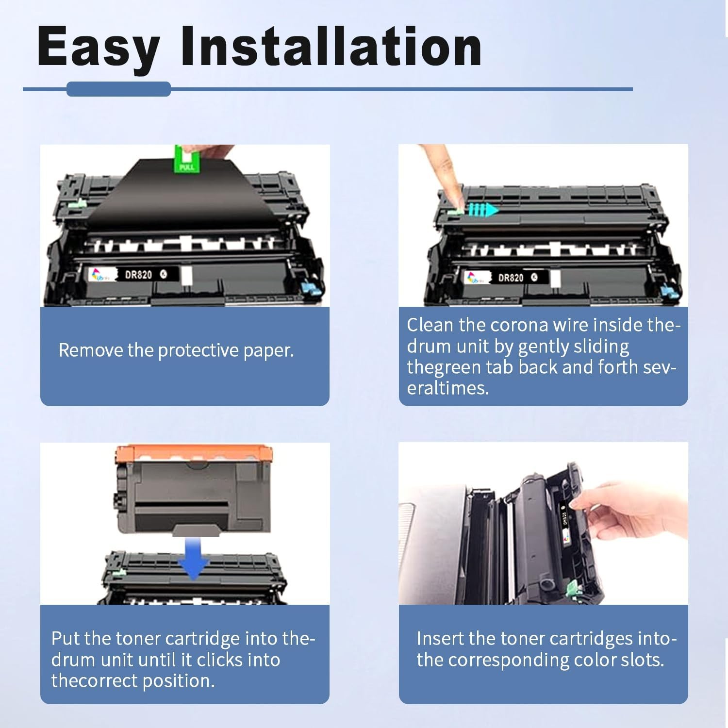 Compatible Drum Unit Replacement for Brother DR820 DR-820 DR 820 Drum (2-Pack)