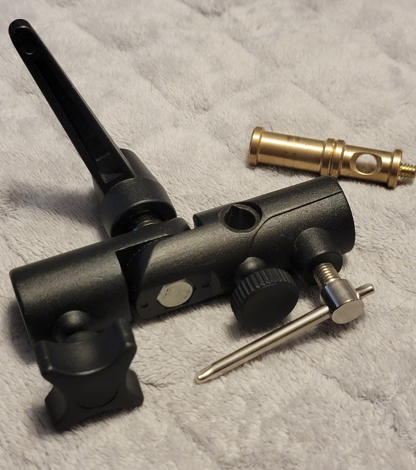 Used Camera Umbrella Adapter Bracket Bundle Swivel Reversible Threaded Studs