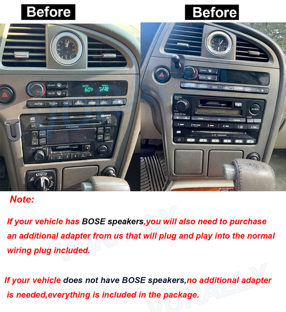For 2001 2002 2003 INFINITI QX4 Android 14 Navi CarPlay Car Stereo Radio GPS
