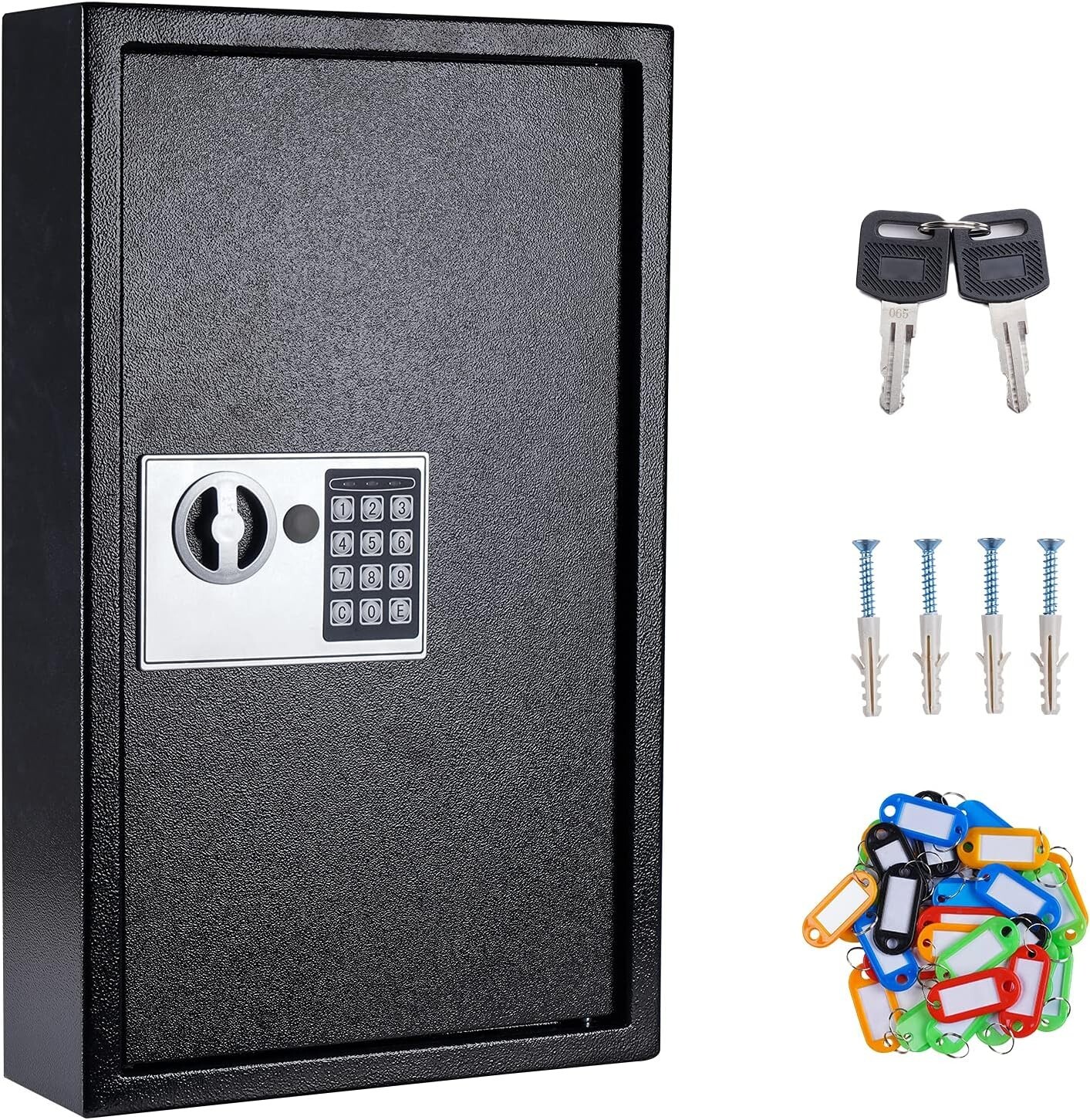 Key Box Wall Mount 60 Position Valet Digital Key Cabinet Lock Box with Code, ...