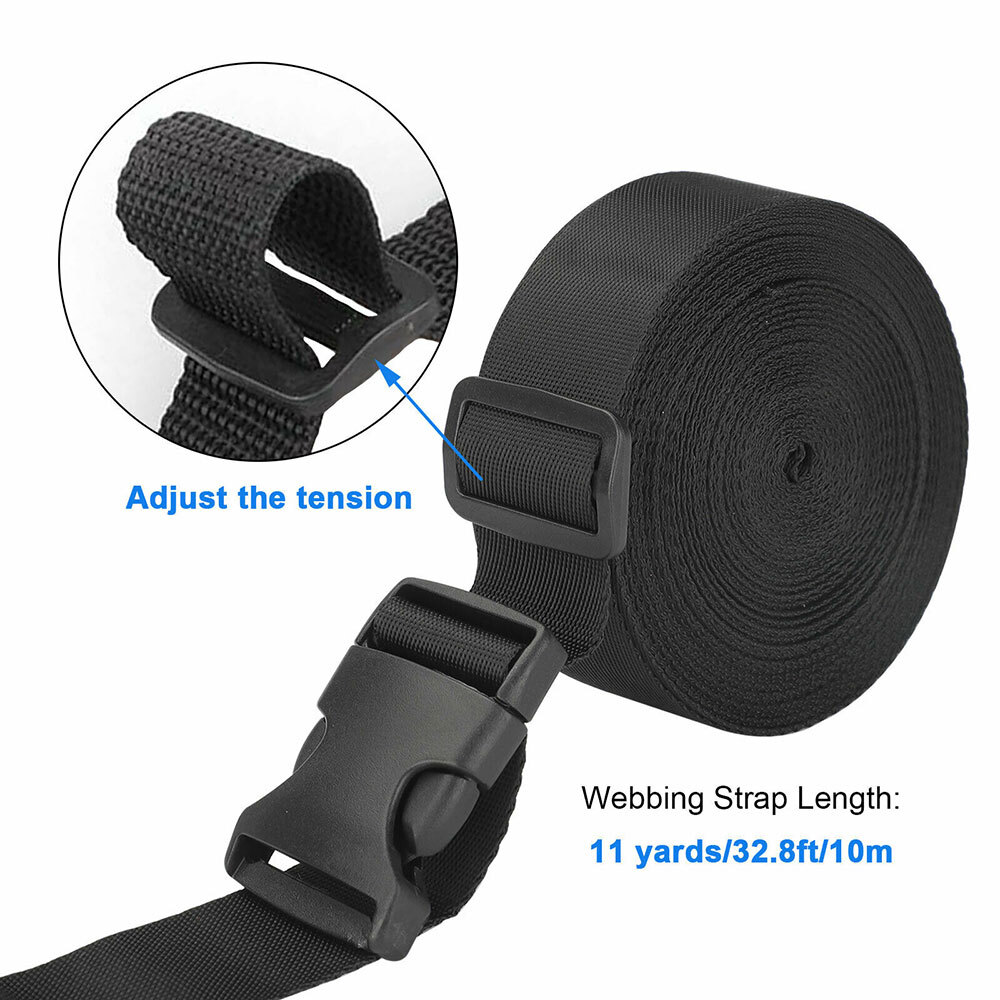 1'' 11 Yards Nylon Webbing Strap With 10PC Plastic Buckle + 10PC Side Release