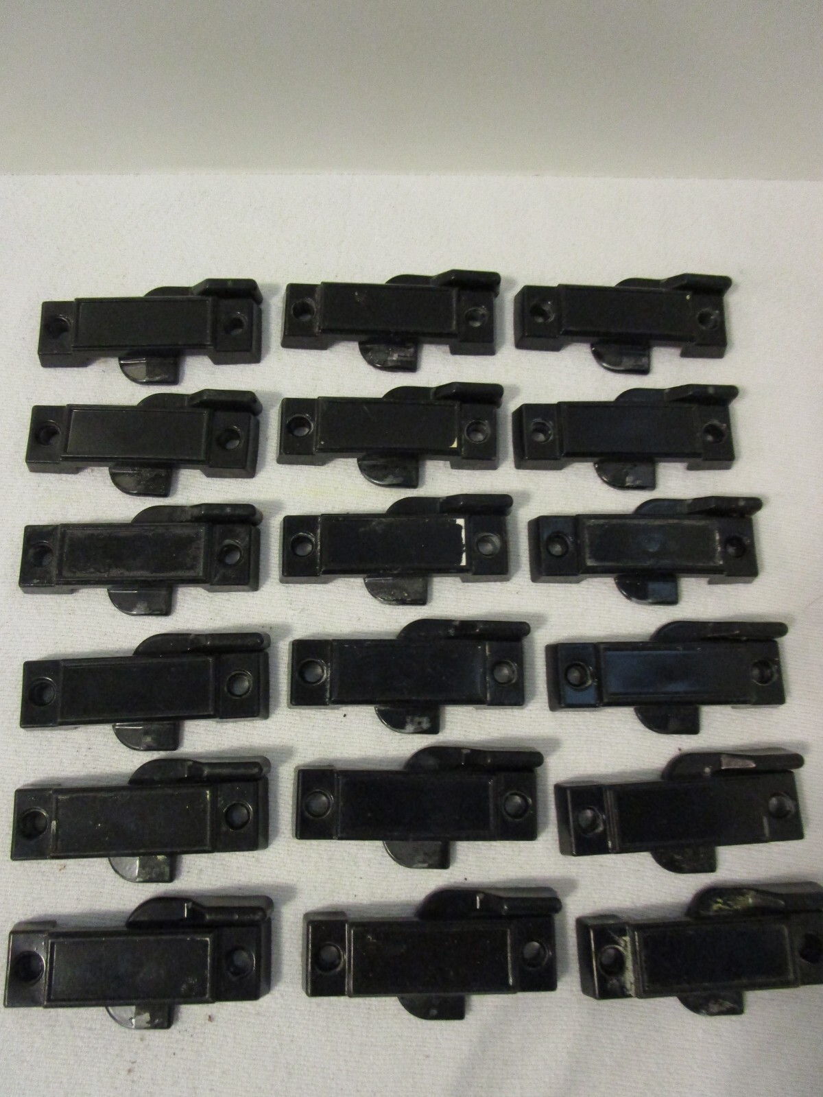 18 Black Window Sweep Sash Locks 2-1/4 Centers NO Screws Please Read