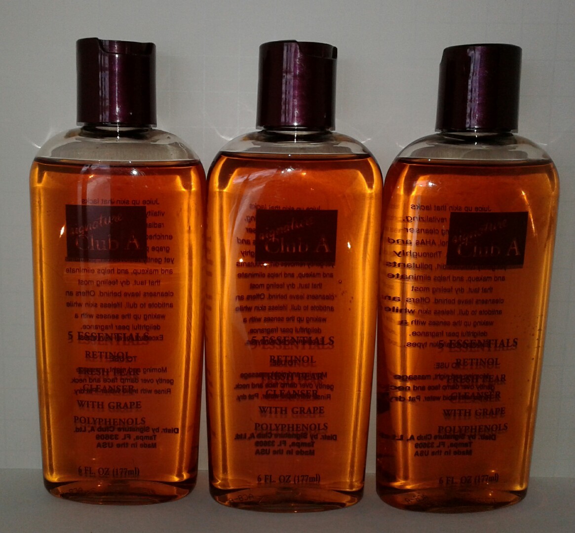 3 - Signature Club A 5 Essentials Retinol Fresh Pear Cleanser Polyphenol 6 oz ea