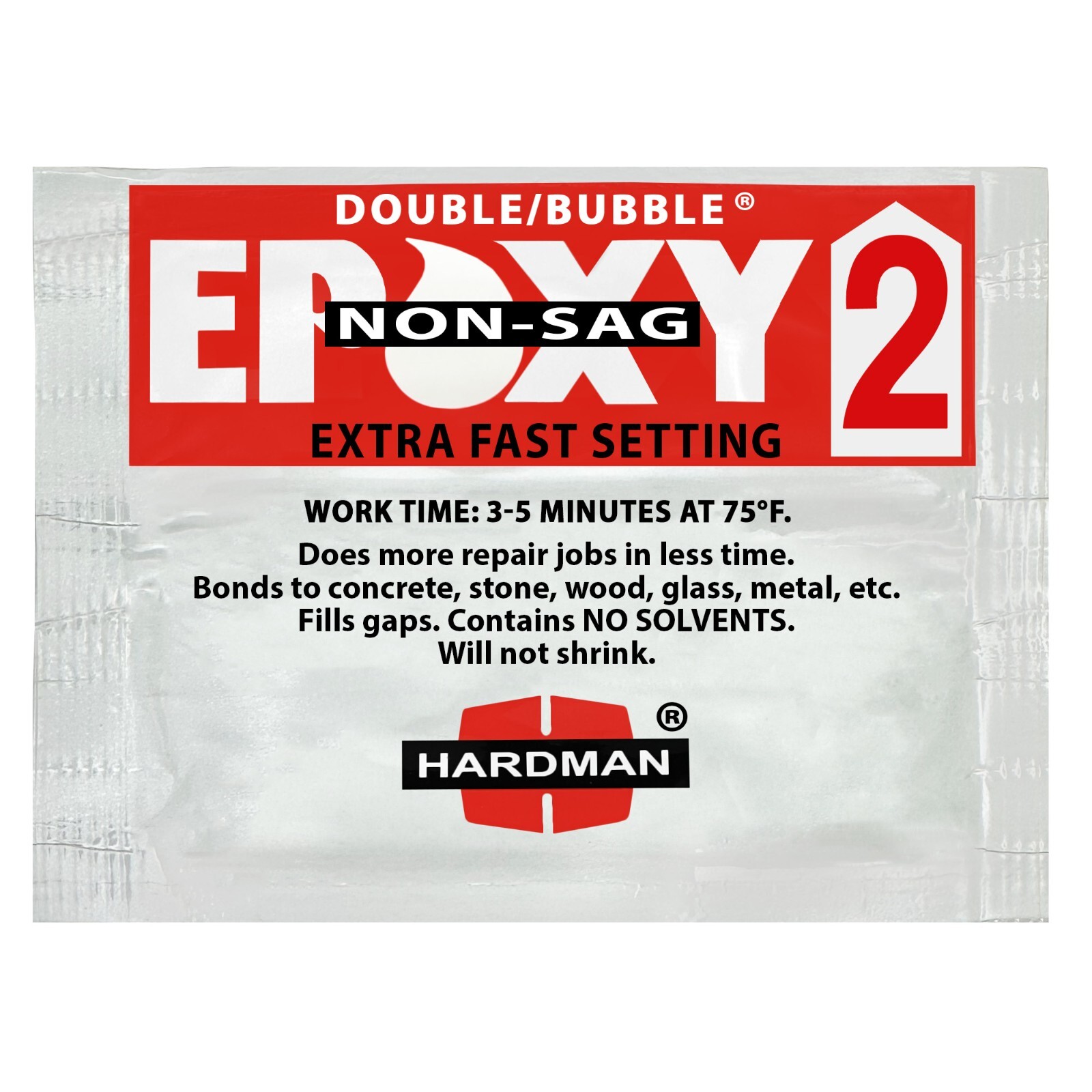 Hardman Double Bubble Red 2 NON-SAG Extra Fast Setting Epoxy Adhesive 04008 (10)