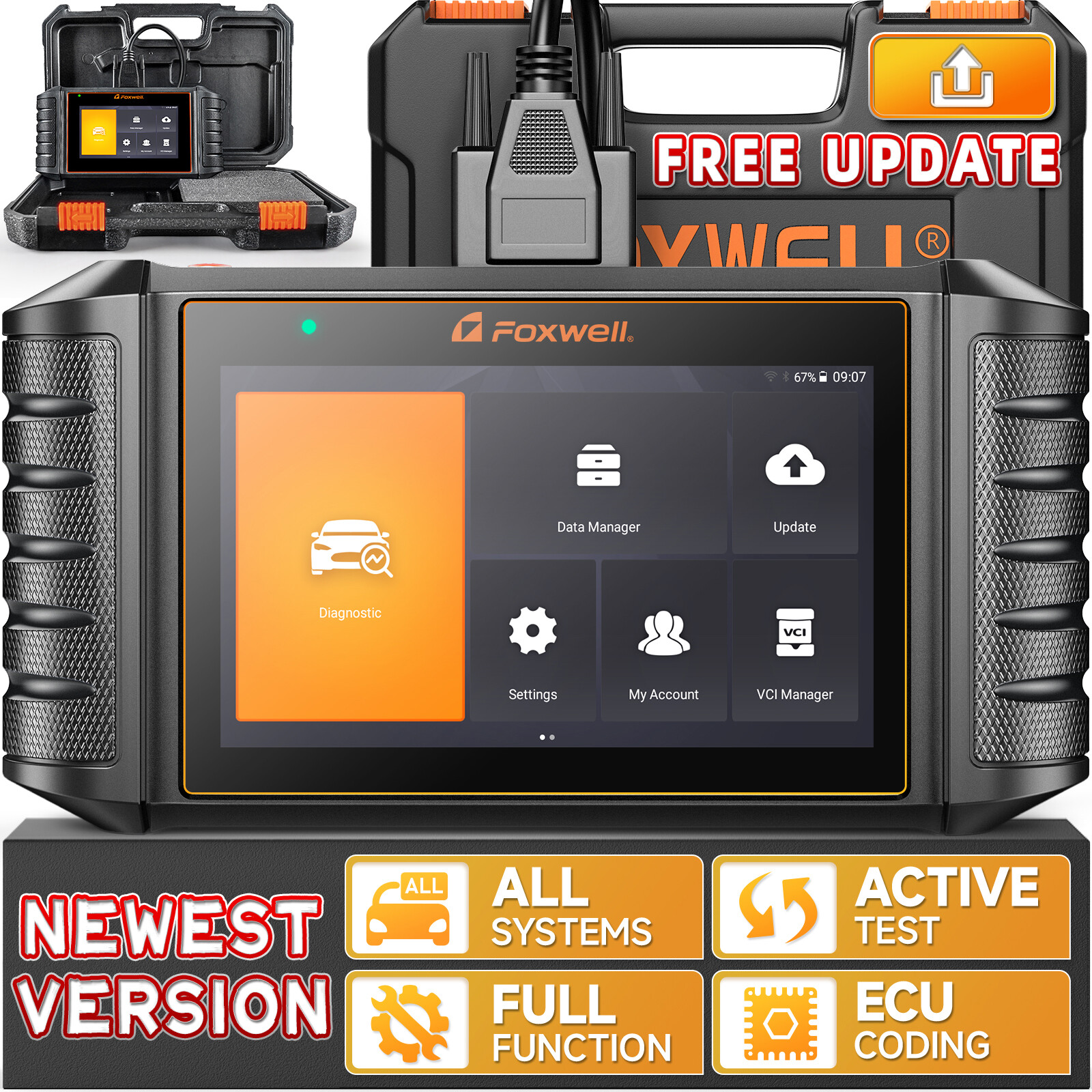 FOXWELL NT710 Bi-directional Car OBD2 Scanner Diagnostic Scan Tool E-CU Coding