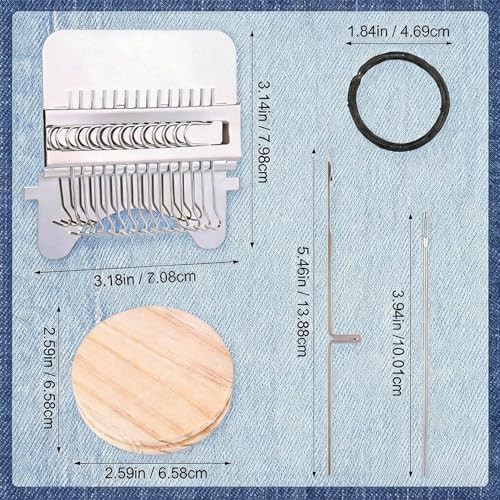Knit Patch Loom Kit, Darning Loom Machine Type Mini Mending Tool, 12 Hooks