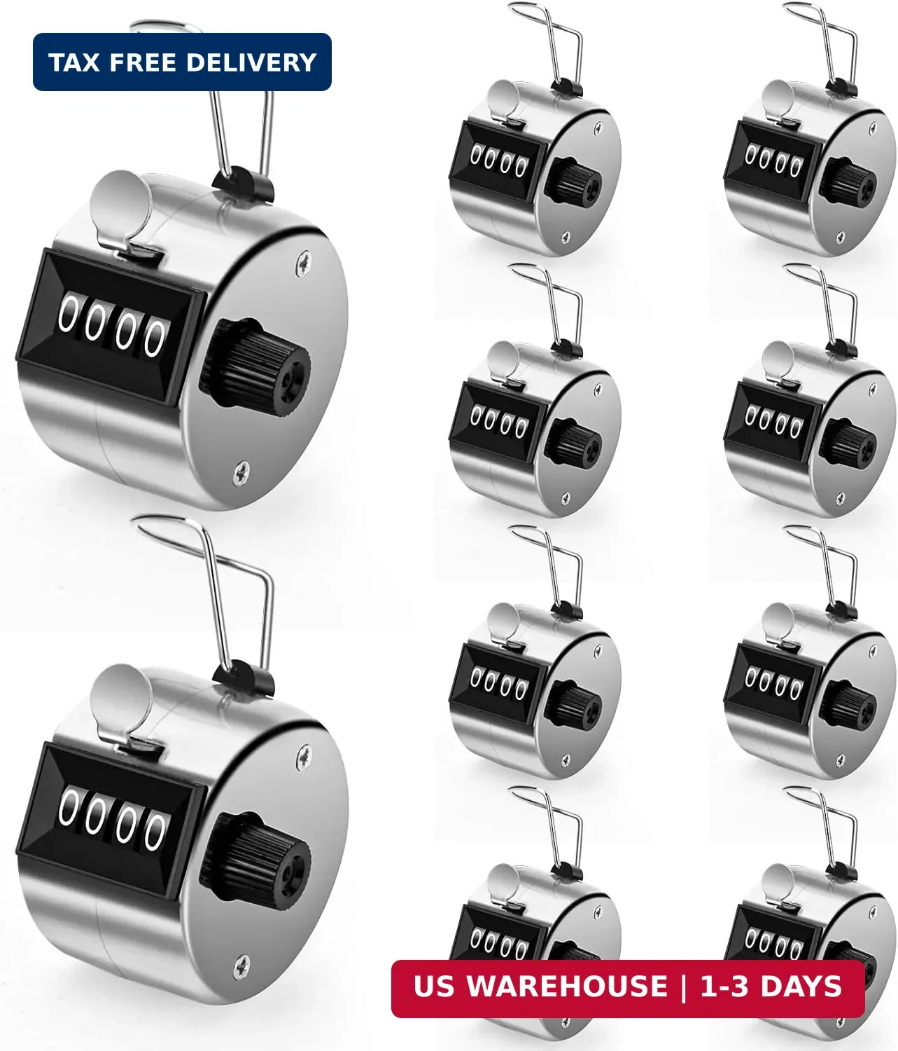 Handheld Tally Counter 4 Digit Mechanical Metal Handheld Counter