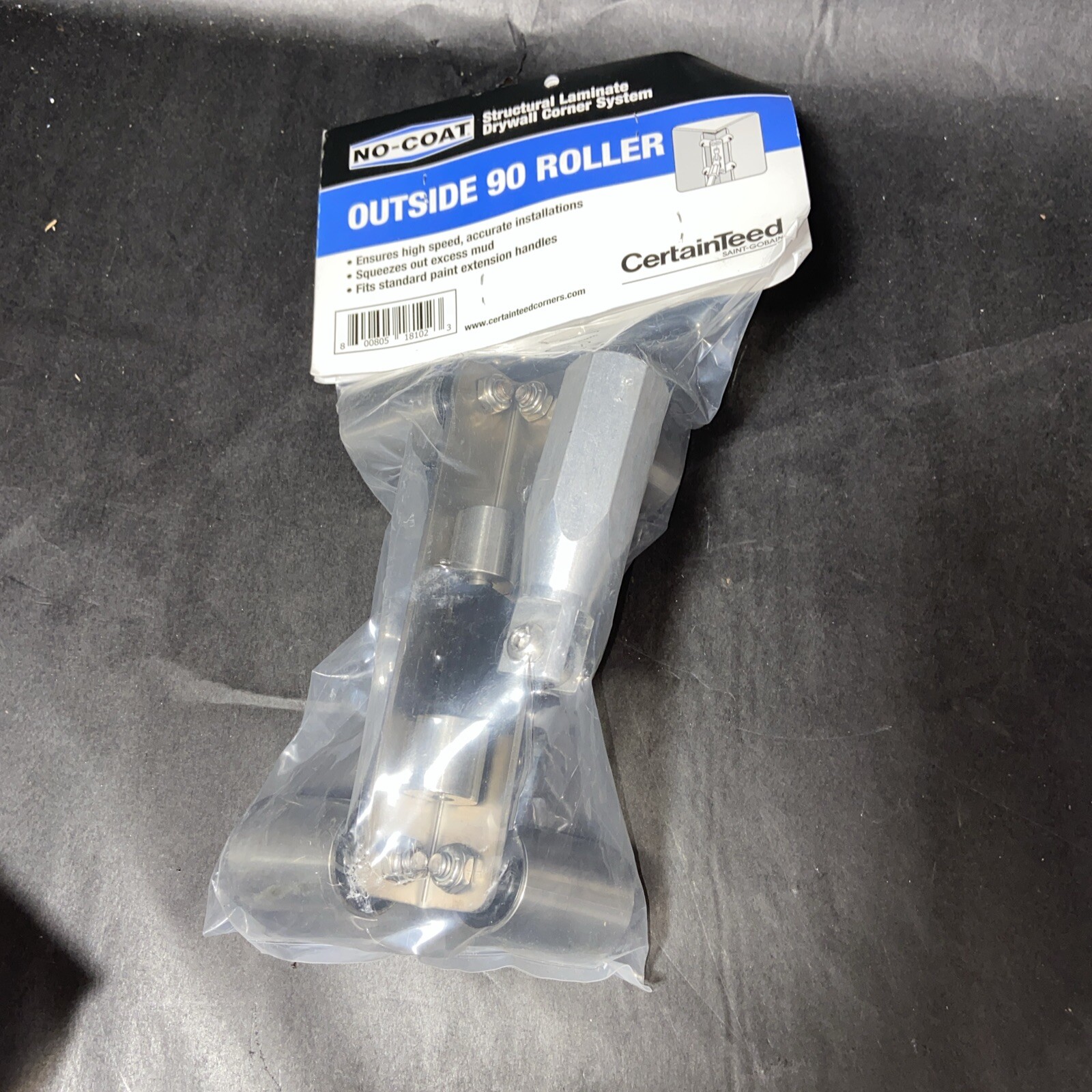 No-Coat Pro Smart Solid-90 Roller for Outside Drywall Corner Application