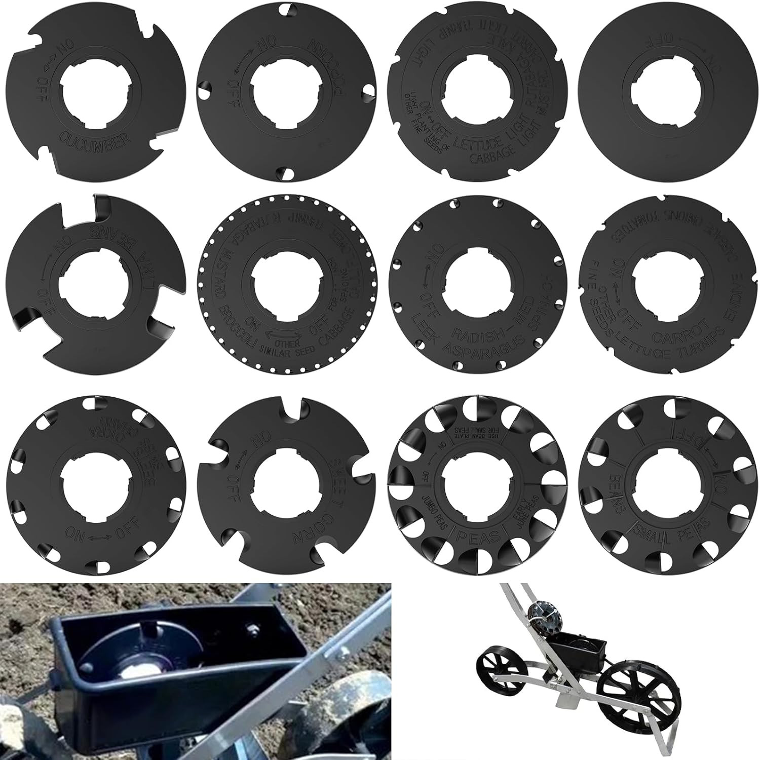 60009 60010 Optional S-Eed Plate Set for Earthway 10001 1001-B Garden S-Eeder, F