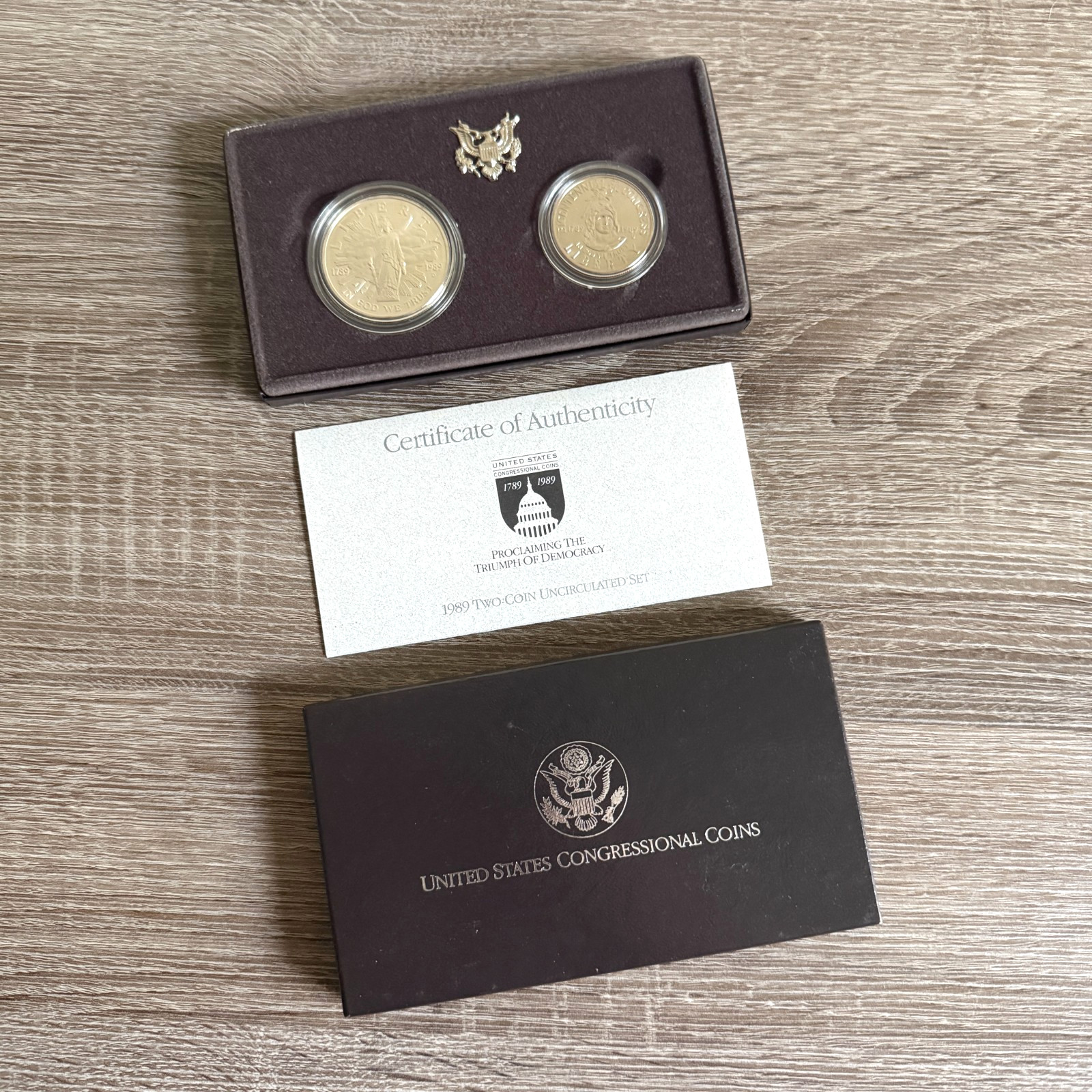 1989-D US Mint Congressional Silver 2-Coin Uncirculated Set - w/ OGP & COA