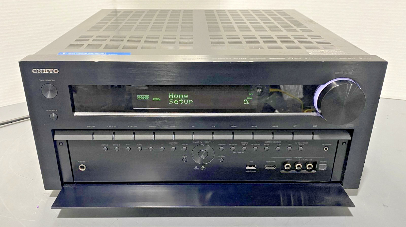 Onkyo Sound & Vision Corporation TX-NR1010 AV Receiver AC 120V 60Hz Power Tested