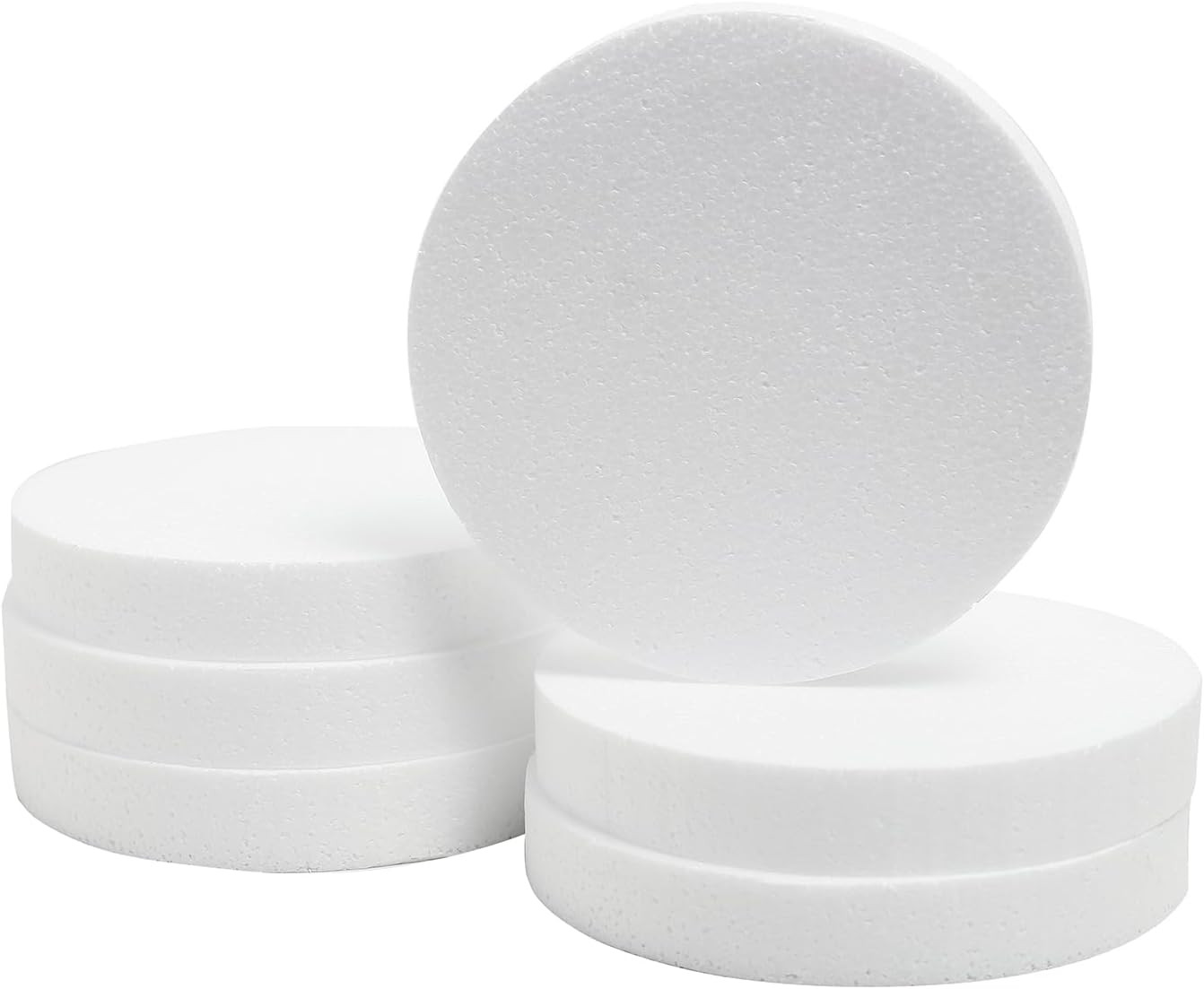 6 Pack 4" Foam Circles for Crafts Polystyrene Discs for DIY Projects & Decor
