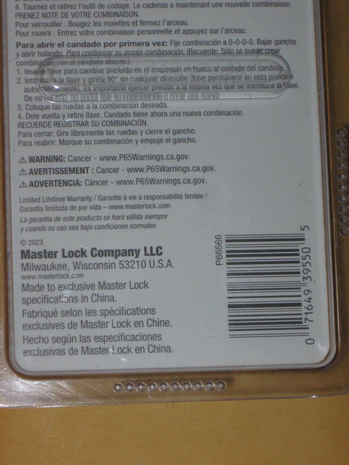 Master Lock 1750LH Set & Reset, 2 1/4" Weather Resistant NIP