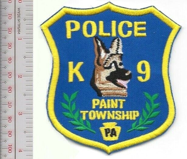 K-9 Police Paint TWP Police Dept Canine Unit Office & Dog Team Penn NO TARIFF