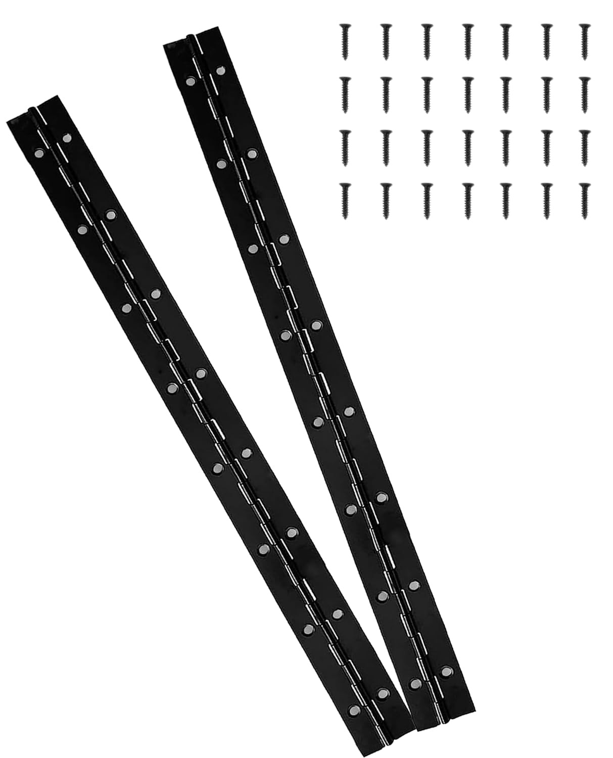 16-Inch Black Continuous & Piano Hinges - 2 PCS Heavy Duty Stainless Steel Bu...