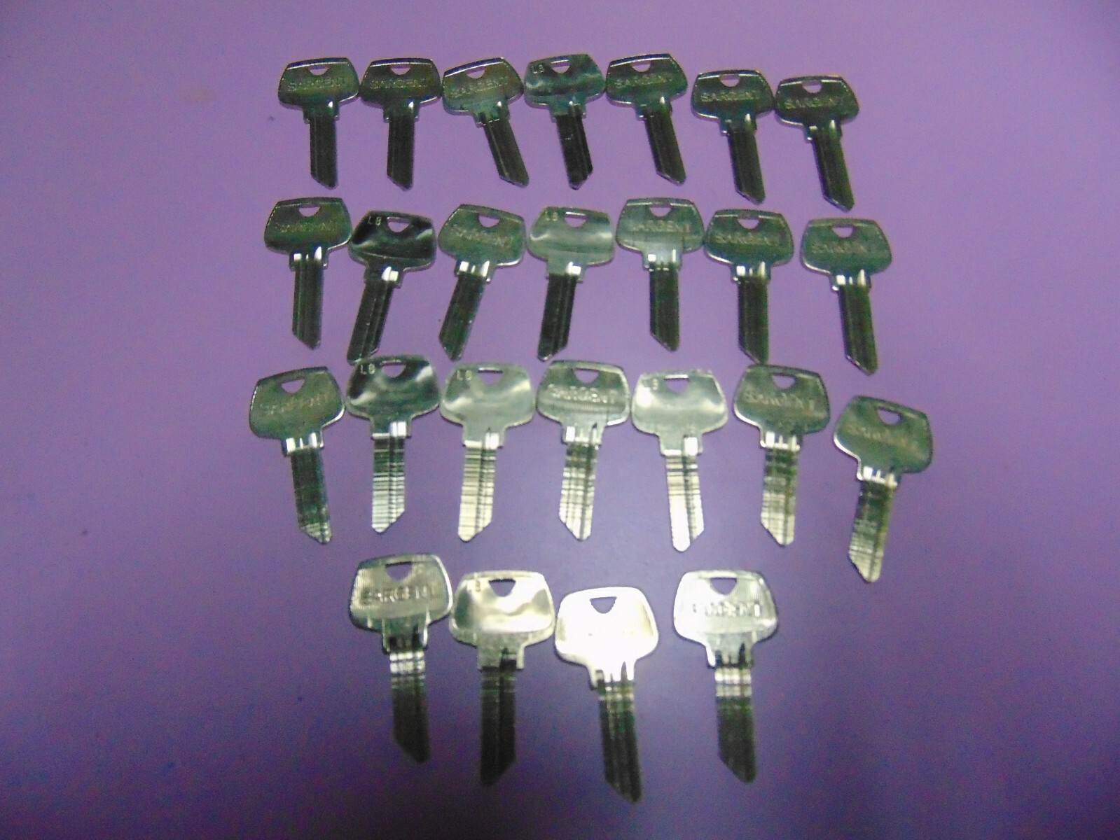 25  KEYS ORG. SARGENT  LB   5  PIN KEYS BLANKS UNCUT       LOCKSMITH