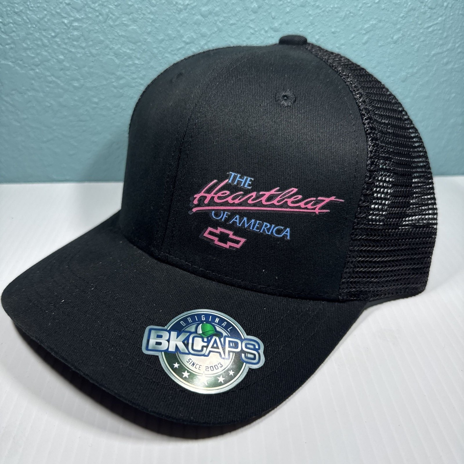 Vintage Chevrolet The Heartbeat of America Neon Pink/Blue Hat BKCaps 112