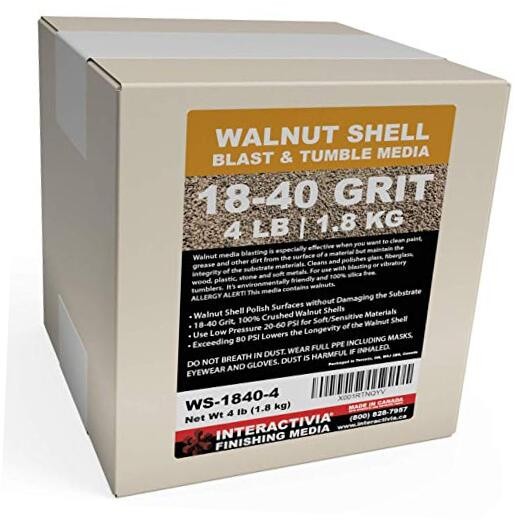 4 lbs or 1.8 kg Ground Walnut Shell Media 18-40 Grit - Fine Walnut Shells for