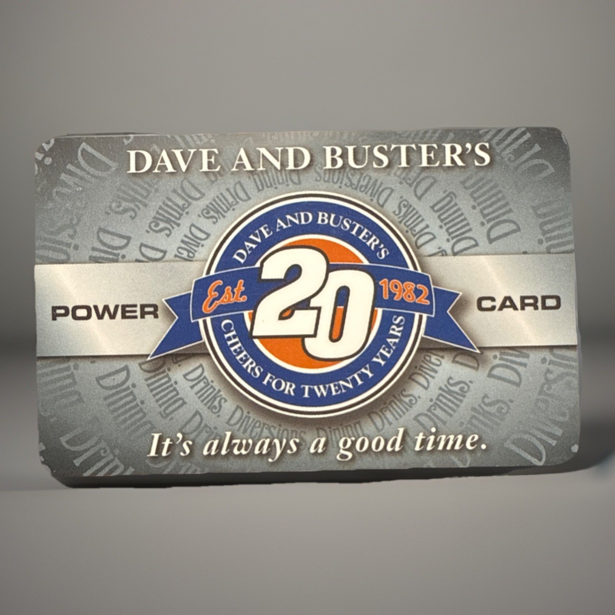 Rare 2002 Dave & Buster’s 20th Anniversary Power Card Vintage Arcade Collectible