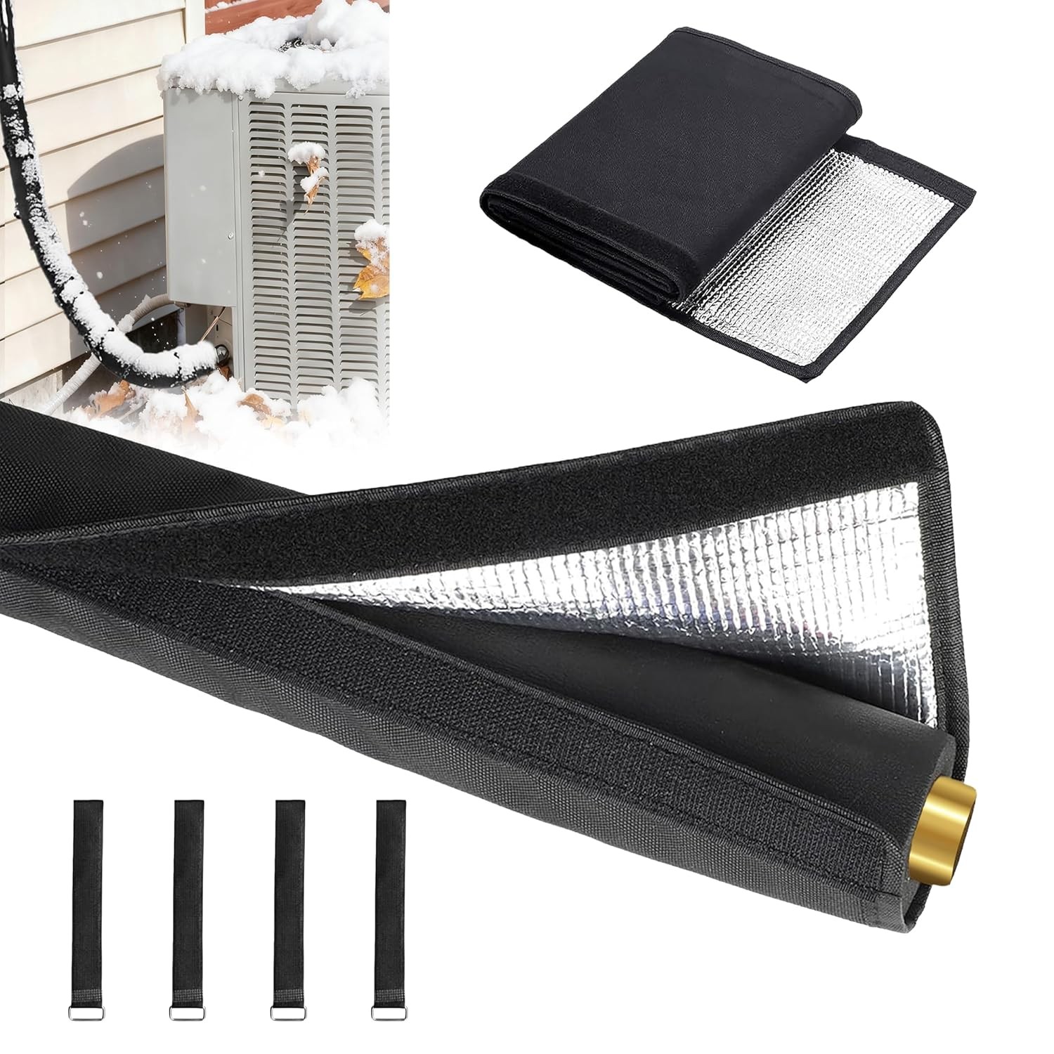 HVAC Copper AC Line Pipe Insulation Cover 5 Layers Outdoor 72in x 10.2in