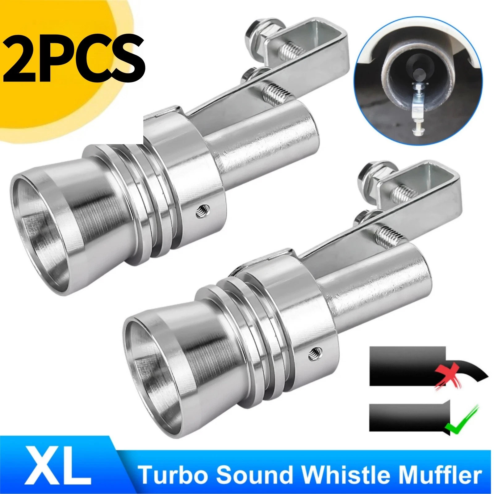 Universal Turbo Sound Exhaust Muffler Pipe Whistle Car Oversized Roar Maker XL