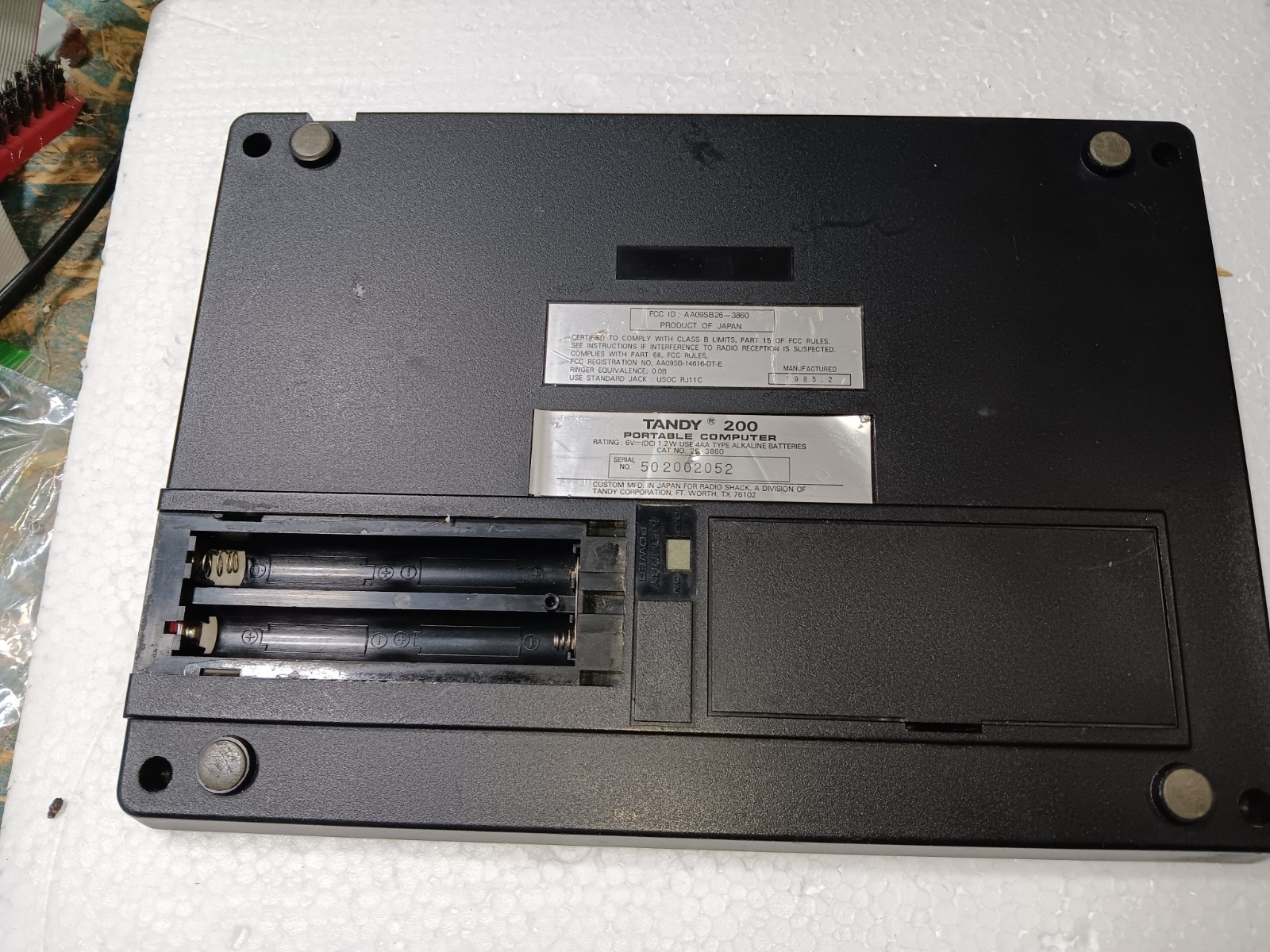 Tandy 200 Portable EXACT ISSUE MB PLX141JHIX & BOTTOM CASE-MISSING-SEE ALL